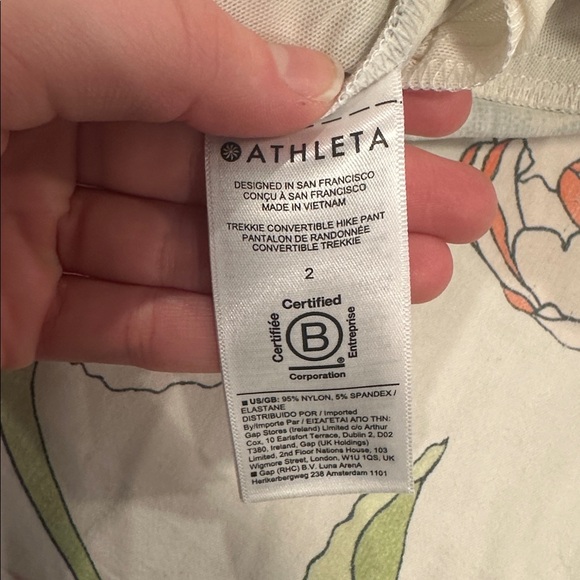 Athleta White and Gray Floral Pants - Picture 3 of 3